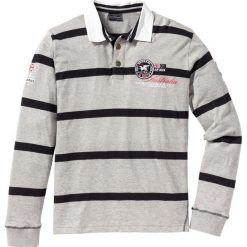 Shirt polo z długim rękawem Regular Fit bonprix jasnoszary melanż - czarny w paski. Koszulki męskie z długim rękawem marki bonprix. Za 44.99 zł.