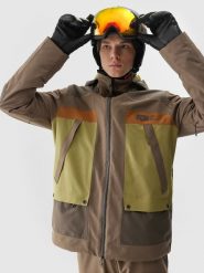 4F Kurtka snowboardowa membrana 15000 męska - brązowa XXL. Brązowe kurtki narciarskie i snowboardowe męskie 4f, na zimę, m, bez wzorów, z meshu, bez kaptura, narciarskie. W wyprzedaży za 249.99 zł.