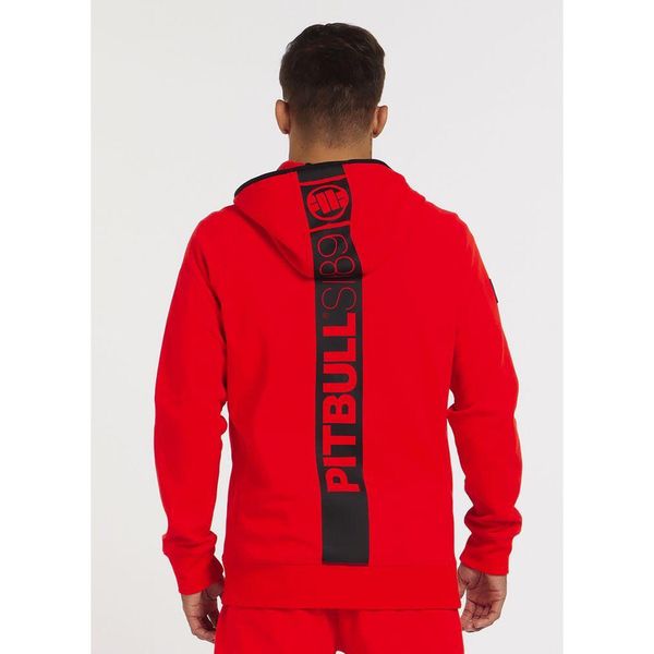 Bluza męska Pitbull rozpinana z kapturem Hermes. Czerwone bluzy rozpinane męskie PITBULL, m, bez wzorów, sportowe, bez ramiączek, z kapturem. Za 299.00 zł.