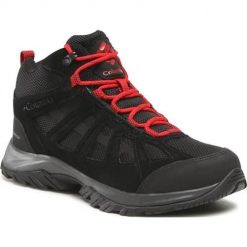 Buty do chodzenia męskie Columbia Redmond Iii Mid Waterproof. Czarne buty trekkingowe męskie Columbia, bez wzorów, z materiału, sportowe, za kostkę, bez obcasa, bez zapięcia. Za 434.99 zł.