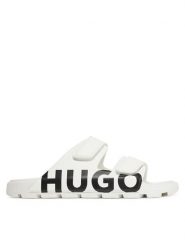 HUGO Klapki Evander 50542042 Biały. Białe klapki i japonki męskie Hugo, bez wzorów, ze skóry. Za 269.99 zł.