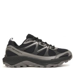 Trekkingi Merrell. Czarne buty trekkingowe męskie Merrell, bez wzorów, sportowe, bez obcasa, bez zapięcia. Za 379.99 zł.