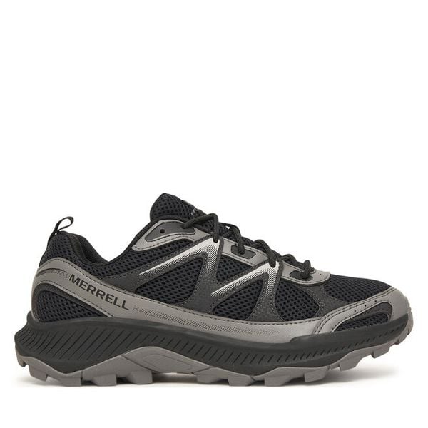 Trekkingi Merrell. Czarne buty trekkingowe męskie Merrell, bez wzorów, sportowe, bez obcasa, bez zapięcia. Za 279.99 zł.