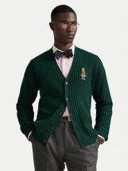 Polo Ralph Lauren Kardigan 710979094002 Zielony Relaxed Fit. Zielone kardigany męskie Polo Ralph Lauren, l, bez wzorów, z wełny, bez ramiączek. Za 1,299.00 zł.
