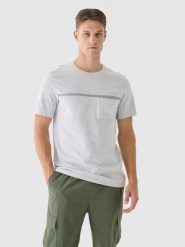 4F T-shirt regular z nadrukiem męski - szary XL. Szare t-shirty męskie 4f, m, bez wzorów, z bawełny, bez kołnierzyka, bez ramiączek. Za 39.99 zł.