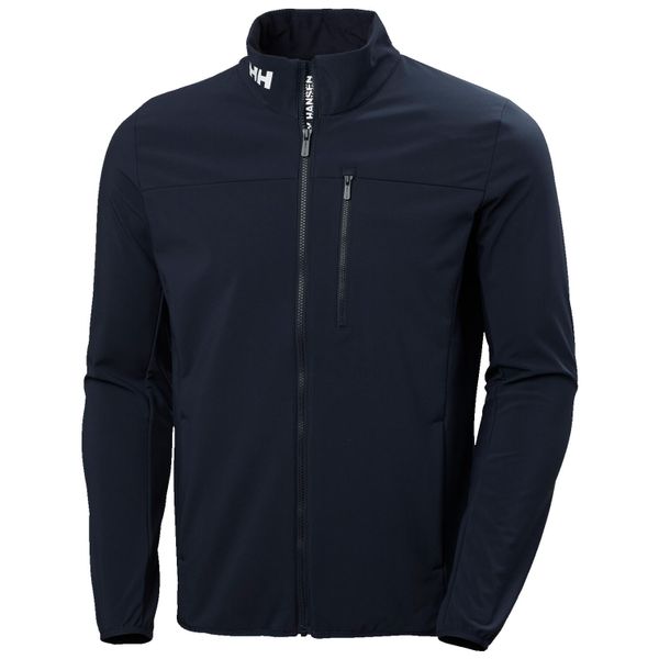 Kurtka Helly Hansen crew softshell 2.0. Niebieskie kurtki męskie Helly Hansen, bez wzorów, z softshellu, sportowe, bez ramiączek, bez kaptura. Za 633.45 zł.