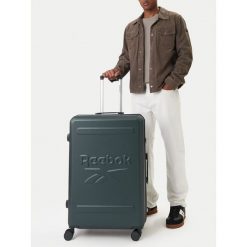 Walizka duża Reebok. Zielone walizki męskie Reebok, bez wzorów, duże. Za 349.99 zł.