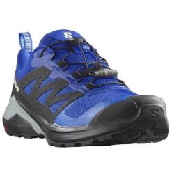Buty do biegania męskie Salomon X-adventure. Niebieskie buty do biegania męskie Salomon, bez wzorów, z materiału, bez zapięcia, do biegania. Za 555.00 zł.
