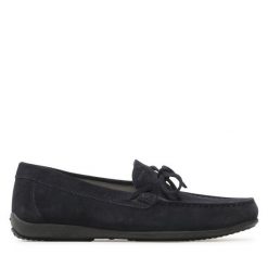 Mokasyny Geox. Niebieskie mokasyny męskie Geox, bez zapięcia. Za 299.99 zł.