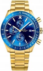 Zegarek Giewont Zegarek Męski Chronograph Sapphire Złoto Niebieski GW8720-B6. Niebieskie zegarki męskie Giewont, złote. Za 223.20 zł.