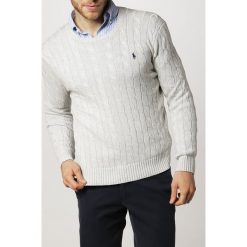 Polo Ralph Lauren CABLE Sweter light grey heather. Szare kardigany męskie Polo Ralph Lauren, z bawełny. W wyprzedaży za 495.20 zł.