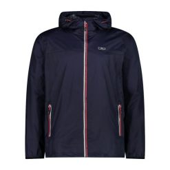 Kurtka przeciwdeszczowa z kapturem CMP. Niebieskie kurtki męskie CMP, xl, bez wzorów, sportowe, bez ramiączek, z kapturem. W wyprzedaży za 119.99 zł.