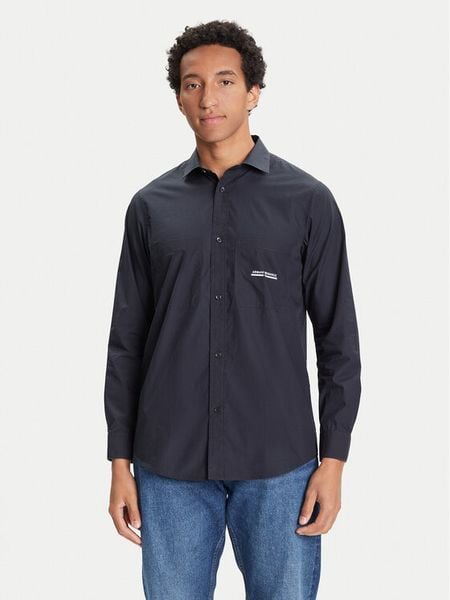 Armani Exchange Koszula XM000959 AF12994 UB101 Granatowy Regular Fit. Niebieskie koszule męskie Armani Exchange, m, bez wzorów, z bawełny, bez kołnierzyka, bez ramiączek. Za 449.99 zł.