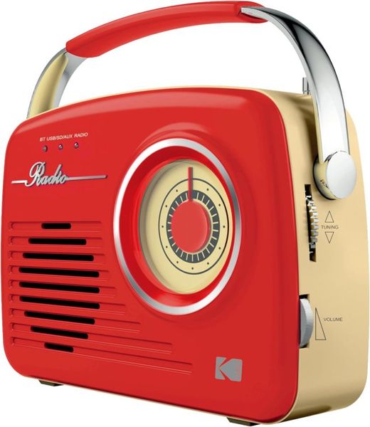 Retro Radio RR-7302 Bluetooth AUX USB AM FM Styl Vintage Przenośne Czerwone. Czerwone radia Kodak. Za 229.99 zł.