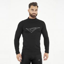 Koszulka termiczna treningowa IRONBOY LONG. Czarne bielizna termoaktywna męska Legea, m, bez wzorów, bez ramiączek. W wyprzedaży za 88.50 zł.