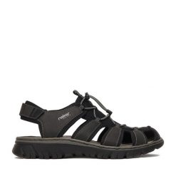 Sandały Rieker. Czarne sandały męskie Rieker, bez zapięcia. Za 369.99 zł.