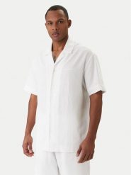 Emporio Armani Koszula EM000593 AF20590 U0002 Biały Regular Fit. Białe koszule męskie Emporio Armani, m, bez wzorów, ze lnu, bez kołnierzyka, bez ramiączek. Za 579.99 zł.