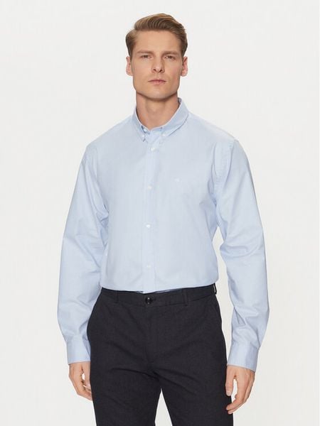 Calvin Klein Koszula K10K113614 Niebieski Regular Fit. Niebieskie koszule męskie Calvin Klein, m, bez wzorów, z bawełny, bez kołnierzyka, bez ramiączek. Za 219.99 zł.
