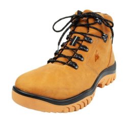 Męskie Skórzane Buty Turystyczne OBMH258. Brązowe buty zimowe męskie 4f, bez wzorów, sportowe, bez obcasa, bez zapięcia. Za 592.99 zł.