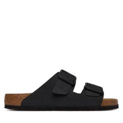 Klapki Birkenstock. Czarne klapki i japonki męskie Birkenstock, bez wzorów. Za 599.99 zł.