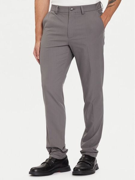 BOSS Chinosy P-Kaiton1 50543945 Szary Slim Fit. Szare eleganckie spodnie męskie Boss, bez wzorów, z bawełny. Za 569.99 zł.