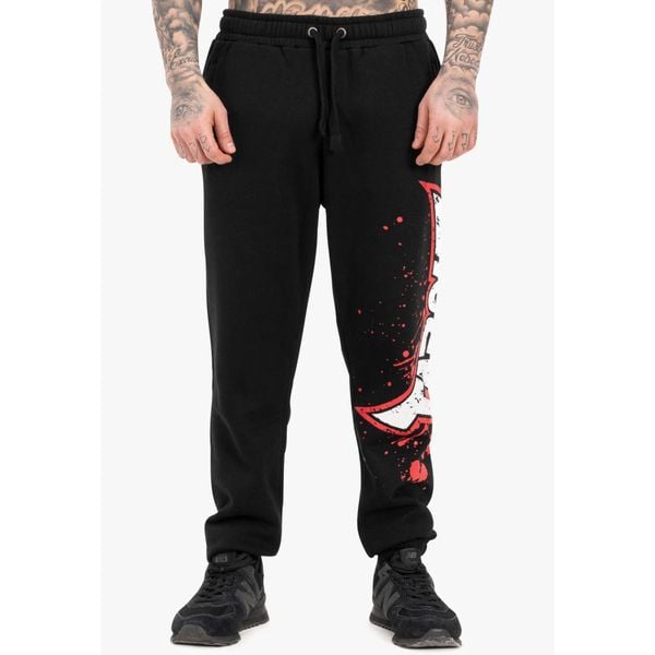 Spodnie dresowe Tapout Splashing. Czarne spodnie dresowe męskie TAPOUT, bez wzorów, z dresówki. Za 215.00 zł.