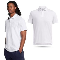 Koszulka polo męska Under Armour UA Icon. Białe koszulki polo męskie Under Armour, m, bez wzorów, sportowe, bez kołnierzyka, bez ramiączek. Za 139.99 zł.