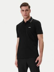 BOSS Polo Birdie Paule 50559365 Czarny Slim Fit. Czarne koszulki polo męskie Boss, l, bez wzorów, z bawełny, bez kołnierzyka, bez ramiączek. Za 499.99 zł.
