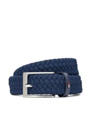 Tommy Hilfiger Pasek Męski Layton Elastic AM0AM13570 Niebieski. Niebieskie paski męskie Tommy Hilfiger, bez wzorów, z materiału. Za 219.99 zł.