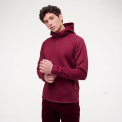 Bluza z kapturem męska Puma Active Gym & Pilates. Czerwone bluzy rozpinane męskie Decathlon, m, bez wzorów, z bawełny, sportowe, bez ramiączek, z kapturem. Za 199.99 zł.