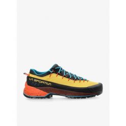 Buty podejściowe męskie La Sportiva TX4 Evo. Żółte buty trekkingowe męskie La Sportiva, bez wzorów, ze skóry, bez zapięcia, trekkingowe. Za 881.99 zł.
