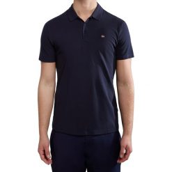 Koszulka polo męska Napapijri Ealis. Niebieskie koszulki polo męskie Napapijri, l, bez wzorów, bez kołnierzyka, bez ramiączek. Za 229.99 zł.
