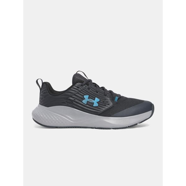 Buty treningowe męskie Under Armour Commit 4. Szare buty treningowe męskie Under Armour, bez wzorów, bez zapięcia, na fitness i siłownię. Za 239.99 zł.