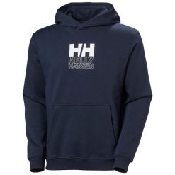 Bluza z kapturem Helly Hansen Fleece Graphic. Niebieskie bluzy nierozpinane męskie Helly Hansen, m, bez wzorów, z bawełny, z kapturem. Za 357.40 zł.