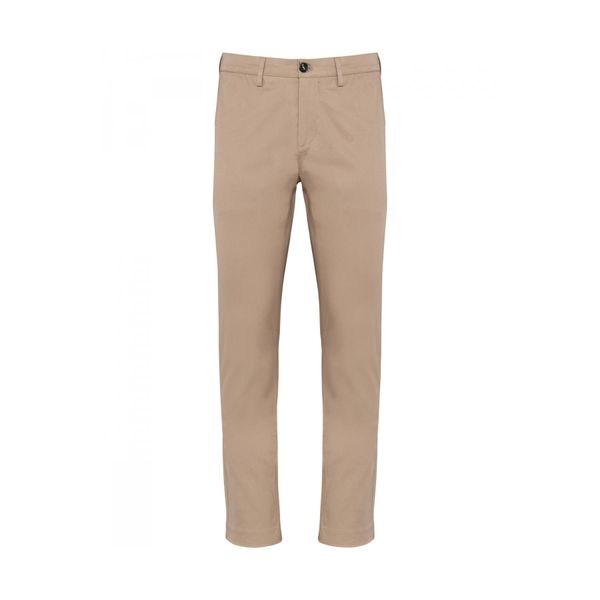 Spodnie Kariban Premium Chino. Brązowe eleganckie spodnie męskie KARIBAN, bez wzorów. W wyprzedaży za 263.50 zł.