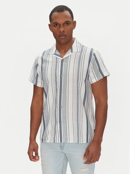 INDICODE Koszula INLindos 20-531 Biały Regular Fit. Białe koszule męskie INDICODE, m, bez wzorów, z bawełny, bez kołnierzyka, bez ramiączek. Za 69.99 zł.