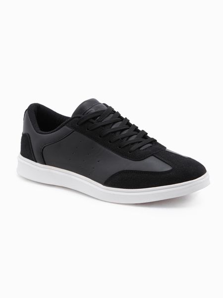 Casualowe buty męskie sneakersy OLDSCHOOL – czarne V2. Czarne buty sportowe na co dzień męskie Ombre Clothing, m, bez wzorów, z gumy, retro, bez ramiączek, bez kaptura. W wyprzedaży za 79.99 zł.