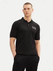 EA7 Emporio Armani Polo 7M000300 AF13739 UC001 Czarny Slim Fit. Czarne koszulki polo męskie EA7 Emporio Armani, m, bez wzorów, z wiskozy, bez kołnierzyka, bez ramiączek. Za 399.99 zł.