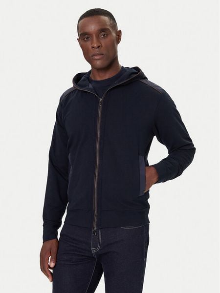 Paul&Shark Bluza 15311806 Granatowy Regular Fit. Niebieskie bluzy rozpinane męskie PAUL&SHARK, l, bez wzorów, z bawełny, bez ramiączek, bez kaptura. Za 969.00 zł.