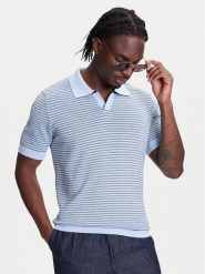 United Colors Of Benetton Polo 1094K301J Niebieski Regular Fit. Niebieskie koszulki polo męskie United Colors Of Benetton, m, bez wzorów, z bawełny, bez kołnierzyka, bez ramiączek. Za 179.99 zł.