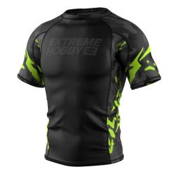 Koszulka Męska Rashguard MMA na Siłownię EXTREME HOBBY BLACK PANTHER. Czarne bielizna termoaktywna męska EXTREME HOBBY, m, bez wzorów, z bawełny, bez ramiączek, do biegania. Za 199.00 zł.