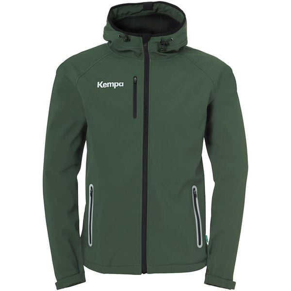 Kurtka softshell Kempa. Czarne kurtki męskie Kempa, bez wzorów, z softshellu, sportowe, bez ramiączek, bez kaptura. Za 505.85 zł.