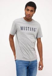 Męski T-Shirt Koszulka Mustang Style Austin Mid Grey Melange 1014695 4140, L. Szare t-shirty męskie Mustang, l, bez wzorów, z bawełny, bez kołnierzyka, bez ramiączek. Za 79.99 zł.