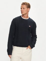 Tommy Jeans Sweter DM0DM19440 Granatowy Regular Fit. Niebieskie kardigany męskie Tommy Jeans, m, bez wzorów, z jeansu, bez ramiączek. Za 429.99 zł.