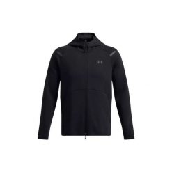 Bluza z kapturem z pełnym zamkiem błyskawicznym Under Armour Unstoppable Fleece. Czarne bluzy z kapturem męskie Under Armour, bez wzorów, z kapturem. Za 474.00 zł.