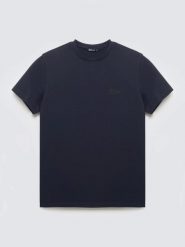 Koszulka męska z nadrukiem na piersi granatowa Serer 403. Niebieskie t-shirty męskie Big Star, l, bez wzorów, z bawełny, bez kołnierzyka, bez ramiączek. Za 99.99 zł.