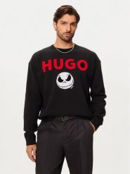 Hugo Sweter Selm 50528298 Czarny Regular Fit. Czarne swetry męskie Hugo, bez wzorów, z bawełny, bez kołnierzyka, bez ramiączek. Za 349.99 zł.