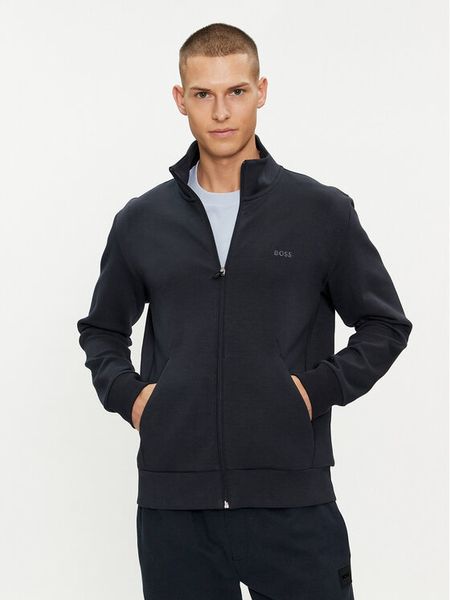 Boss Bluza Skaz 50506152 Granatowy Regular Fit. Niebieskie bluzy rozpinane męskie Boss, m, bez wzorów, z bawełny, bez ramiączek, bez kaptura. Za 599.99 zł.