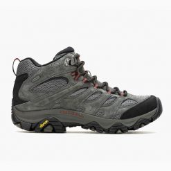Mężczyźni turystyka buty Merrell Moab 3 Mid, szary. Szare buty trekkingowe męskie Merrell, bez wzorów, z gore-texu, sportowe, bez obcasa, bez zapięcia. Za 768.00 zł.