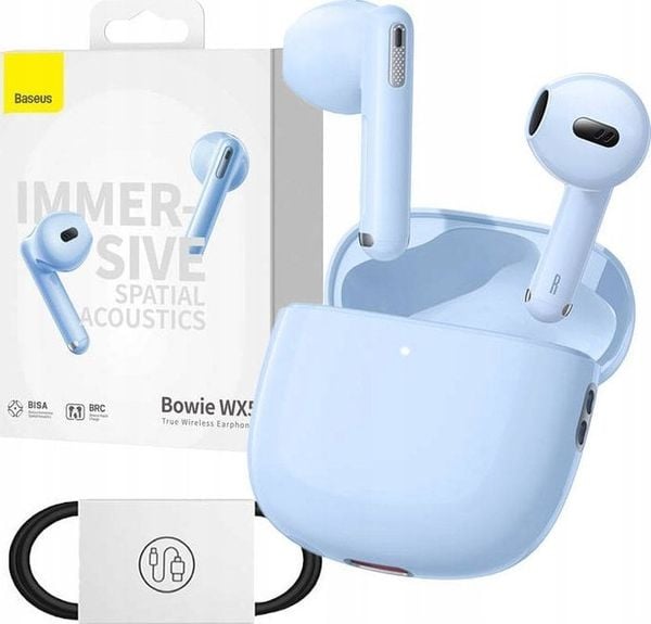 Słuchawki Baseus Baseus Bowie WX5 True Wireless niebieski. Niebieskie słuchawki bluetooth Baseus. Za 153.84 zł.